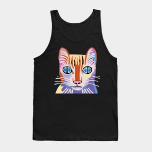 Alien Tabby Cat with Four Pupils Tank Top